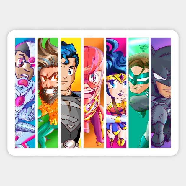 Team Justice (Color version) Sticker by MorenoArtwork